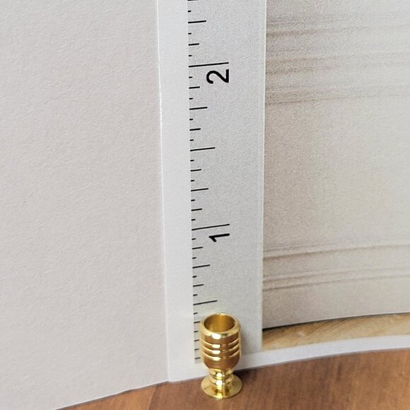 Vintage Doll House Dollhouse Furniture Brass Miniature 1/2" Metal Goblet Cup - Picture 6 of 6